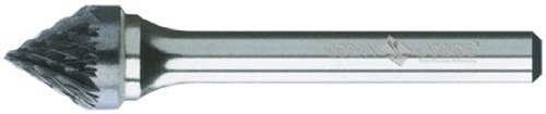 Cobra Karbür 11127 Mikro Taneli Katı Karbür Düzenli Uzunluk Çapak, Tek Kesim, Şekil J SJ-3, 1/4 Sap Çapı, 3/8 Kafa Çapı, 5/16