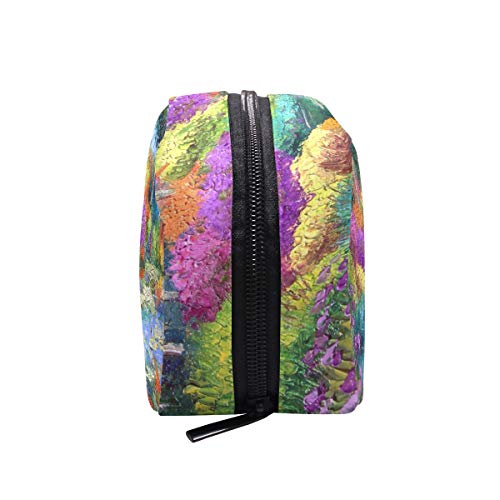 Unicey Lotus Gölet Yağlıboya Makyaj Çantaları Taşınabilir Tote Kozmetik Çantası seyahat kozmetik düzenleyici makyaj çantası makyaj