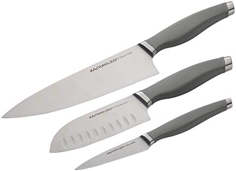 Rachael Ray Çatal Bıçak Takımı Kılıflı Japon Paslanmaz Çelik Bıçaklar, 8 İnç Şef Bıçağı, 5 İnç Santoku Bıçağı ve 3,5 İnç Soyma