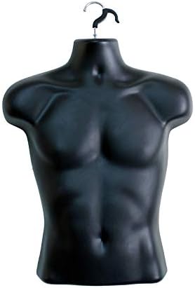 2 Paket Erkek Manken Torso Standı Elbise Formu Tshirt Ekran Tezgah Hollow Geri Vücut S-M Giyim Boyutları Siyah