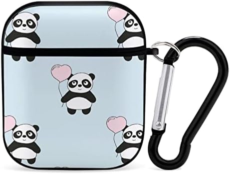 Airpods Durumda Sevimli Pandalar ve Kalp Balonlar Airpod Hard Case Kapak Kulaklık Kılıfları Apple Airpods1 Airpods2
