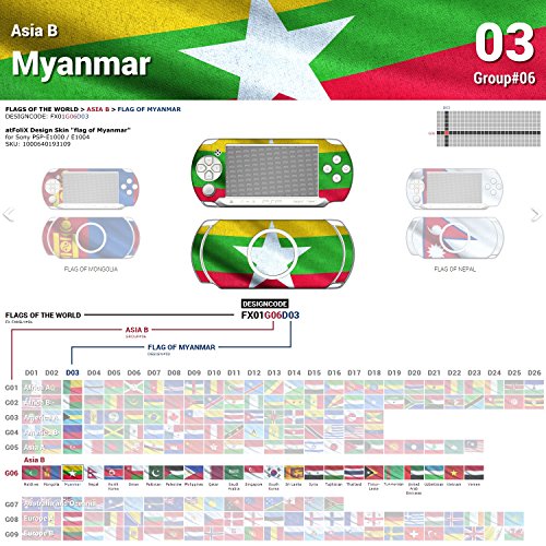 Sony PSP-E1000 / E1004 tasarım cilt Myanmar bayrağı çıkartma etiket PSP-E1000 / E1004 için