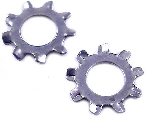 JT Özel 5 Makine Vidaları veya Somunları için Küçük Minyatür Paslanmaz Çelik Yıldız Dış Diş Kilit Rondelaları (10 Paket) (5)