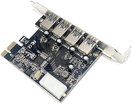 Bxcqzs 4 Port PCI-E USB 3.0 Genişleme Kartı PCI Express Masaüstü Harici Denetleyici Adaptörü Kartı ile 4 Pin Güç Konektörü