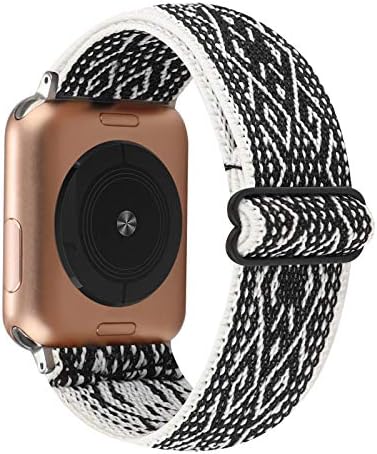 Ayarlanabilir Elastik saat kayışı ile Uyumlu Apple Watch 42mm 44mm 45mm, naylon Sıkı Solo Döngü Bilezik Kadınlar için Yedek iWatch