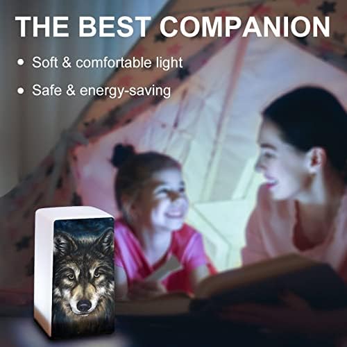 Güzel Kurt Boyama Taşınabilir masa Lambası Yatak Odası gece ışık seyahat Warmging Hediye için Campping / Bar/Ofis/Koridorlar