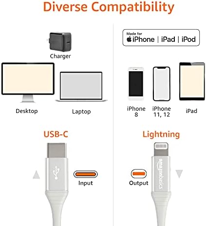 Temelleri Naylon USB-C'den Yıldırım Kablosu Kablosuna, Apple iPhone 13/12/11 için MFi Sertifikalı Şarj Cihazı, iPad, 10.000