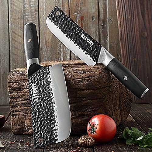 KİTORY Nakiri Bıçak Japon Sebze Şef Bıçağı 6.5 İnç, Dövme Usuba Bıçak Keskin Asya Mutfak Bıçağı, Dövülmüş Bitirmek Yüksek Karbon