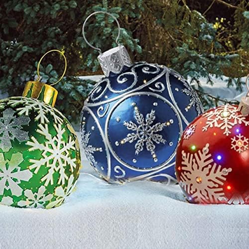 BigBigHundred Noel Şişme Top PVC Dev Şişme Top Noel Şişme Topları Yard Bahçe Dekorasyon Yard Dekorasyon-Mavi
