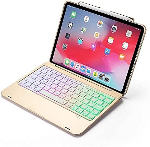 YIU Klavye ipad kılıfı Pro 11 İnç 7 Renk Arkadan Aydınlatmalı Kablosuz Bağlantı Klavye Kılıf kalemlik ile ipad kılıfı Klavye