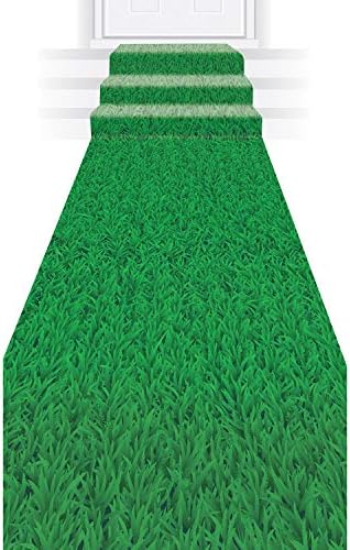 Beistle Yenilik Kumaş Koridor Koşucu ile Çim Baskı Spor Parti Malzemeleri Bahar ve Yaz Süslemeleri, 24 x 10', yeşil