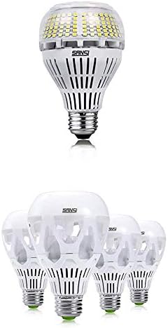 SANSİ A21 Yüksek Lümen LED ampuller Paket, 30 W 5000lm Süper Parlak LED Ampul, 4 Paket 18 W 2000lm LED Ampul, 5000 K Günışığı