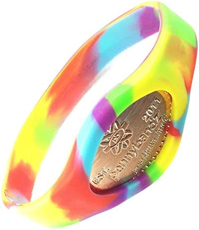 Pennybandz Giyilebilir Hatıra Bileklik için Preslenmiş Kuruş (Groovy Kravat Boya, Gençlik - 175mm (6.89 inç) Gençlik için Yetişkin
