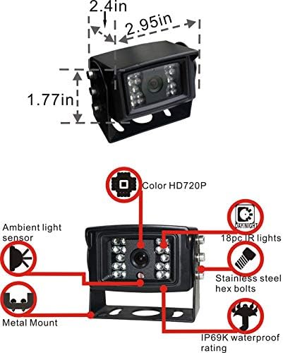 AHD 720 P, Süper Net, 7 Kablolu Monitör Dikiz Yedekleme Kamera Sistemi için Çiftlik Traktörü, Kamyon, RV, Forklift, Ağır Ekipman,
