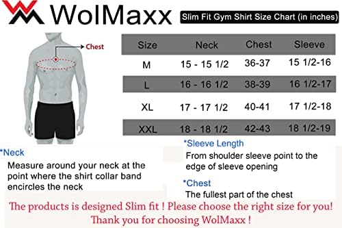 WolMaxx Egzersiz Gömlek Erkekler ıçin, Spor Koşu Atletik Gömlek Erkekler ıçin Kısa Kollu, Aktif Hızlı Kuru Ekip Boyun T Shirt