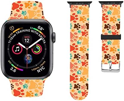Saat kordonları İle Uyumlu Apple Watch 38mm 40mm 42mm 44mm Ayarlanabilir Sevimli Komik Köpek Pençe Baskılar Bilekliği Değiştirme