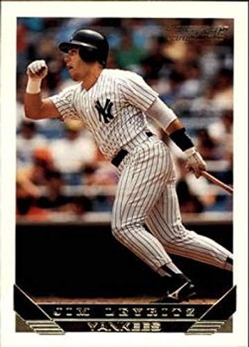 1993 Topps Altın Beyzbol 385 Jim Leyritz New York Yankees Topps Şirketinden Resmi MLB Ticaret Kartı