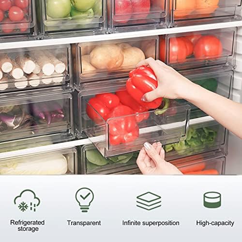 DOITOOL Buzdolabı Organizatör Çekmece Istiflenebilir Buzdolabı Bin Pull Out Gıda Saklama Kabı