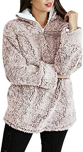 MİROL kadın uzun kollu 1/4 fermuar kazak Sherpa Polar kış büyük boy dış giyim kazak ceket