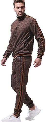 Erkek Tam Zip Up Ceket Hoodies 2 Parça Kıyafetler Uzun Kollu Eşofman Çizgili Patchwork Tişörtü ve Eşofman Altı Setleri
