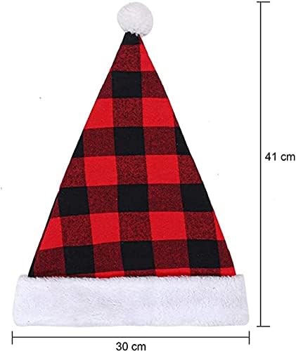 KUNANG Ekose noel şapka,noel Şapka, noel Baba Şapka Noel Tatil Şapka Yetişkinler için Noel Kostüm Partisi ve Tatil Olay için