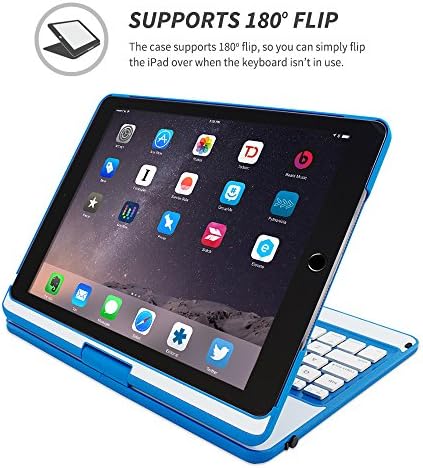 iPad Hava ve Yeni iPad 2017 9.7 Klavye, Snugg [Mavi] Kablosuz Bluetooth Klavye Kılıf Kapak Apple iPad Hava ve Yeni iPad 2017