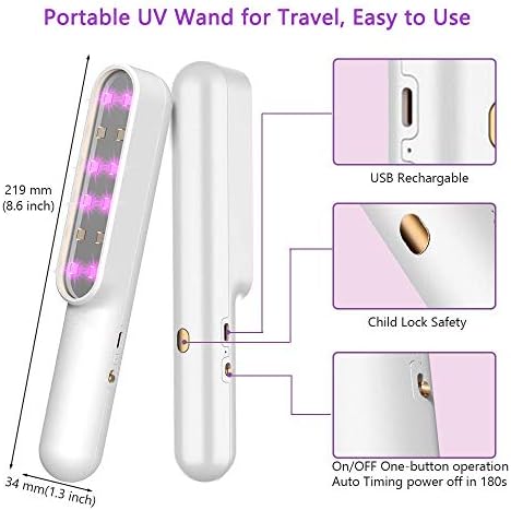 UV ışık dezenfektanı, UVC ışık sterilizatörü, seyahat için taşınabilir UV Değnek, Ultraviyole ışık dezenfektanı değnek UV dezenfektanı
