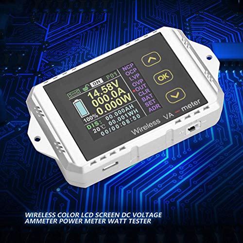 Çok Fonksiyonlu DC Metre Kablosuz Renkli LCD Ekran DC gerilim test Cihazı Ampermetre Güç Ölçer Watt Test Cihazı(VAT-1300)