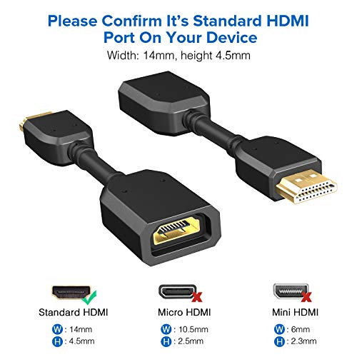 ANDTOBO HDMI Erkek Kadın HDMI Yüksek Hızlı Uzatma Kablosu için Google Chrome Cast, Roku Sopa, TV çubuk mini PC, Xbox, PS3/4-2Pack