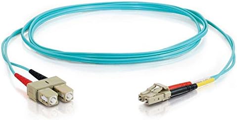 C2G 2m LC-SC 10Gb 50/125 OM3 Dubleks Çok Modlu PVC Fiber Optik Kablo (LSZH) - Aqua