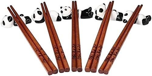 XKUN Ev çubuklarını, çin Tarzı Panda Çubuklarını, 5 Pairs Sevimli Panda Çubuklarını Panda Sahipleri ile, Kullanımlık Çin Çubuklarını