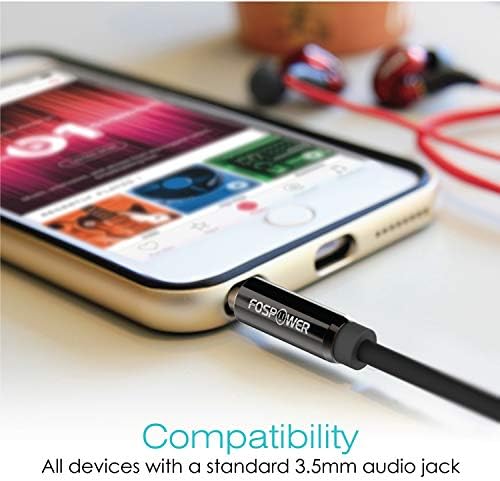 Ses Kablosu 25 FT (2 Paket), FosPower Stereo Ses 3.5 mm Yardımcı Kısa Kablo Erkek-Erkek Aux Kablosu Araba, Apple iPhone, iPod,