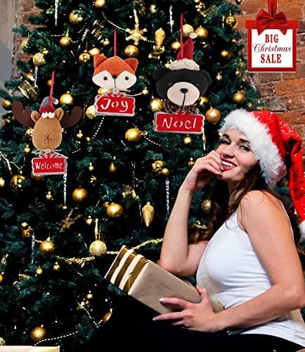 3 Paket Noel Ağacı Süsler Ren Geyiği Tilki Ayı Tatil Festivali Asılı Süslemeleri Karşılama Sevinç Noel Kolye Sezon Noel Partisi