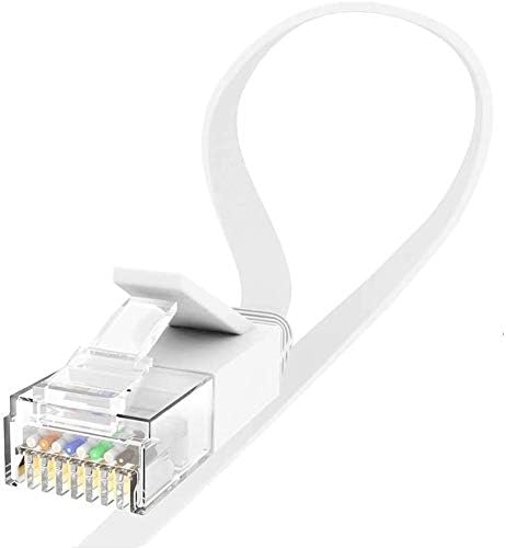 Cat6 Kablo 50 ft 25 ft ekle, Modem, Yönlendirici, PS4, Xbox için Jaremite CAT 6 Ethernet Kablosu(Düz,Beyaz)