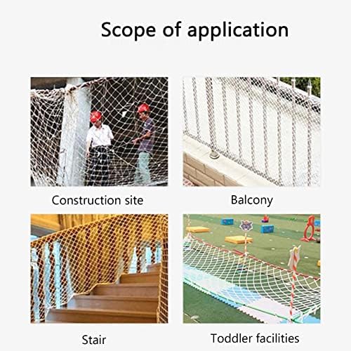 GHHZZQ Çocuk güvenlik ağı Korkuluk Merdiven Balkon Koruyucu Netleştirme Kargo Römork Netleştirme Net Kare Örgü Bahçe Netleştirme,