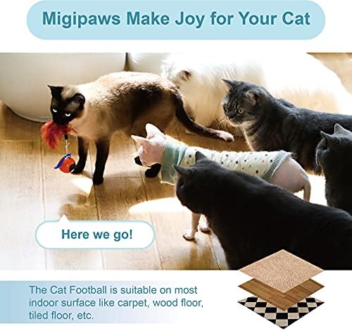 Migipaws Kedi Oyuncak, Otomatik Hareketli Top Paketi Klasik Fareler + Tüy Yavru Oyuncaklar Paketi. DIY N in 1 Evcil Akıllı Elektrikli