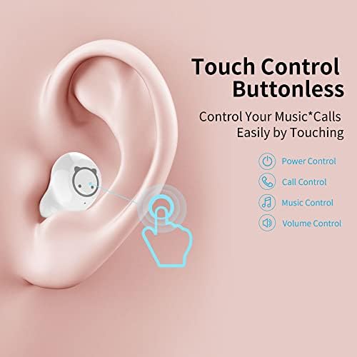 Bluetooth Kulaklıklar Kablosuz-Dokunmatik Kontrol Kulak Kulaklık Mic ve Şarj kılıf ile,Gürültü Azaltma,Su Geçirmez,32Hrs Çalma
