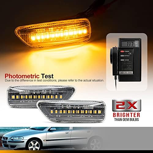Amber LED Side Marker ışıklar Değiştirme ıçin 03-07 Vol-vo XC90 00-09 S60 MK1 V70 MK2 Şeffaf Lens Led Çamurluk Dönüş Sinyali
