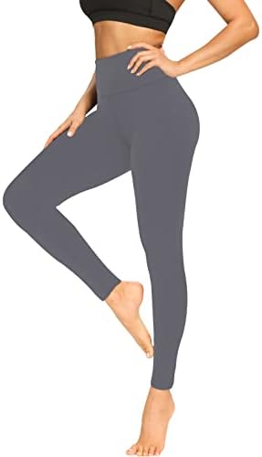 Kadınlar için Tereyağlı Yumuşak Tozluk-Yüksek Belli Karın Kontrolü Yok See Through Egzersiz Yoga Pantolonu