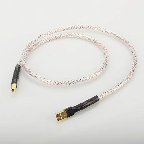 WANTAİJPN Kalite Çifti Gümüş Kaplama + Kalkan USB Kablosu Tip A Tip B Veri Kablosu (Renk: 1.8 m)