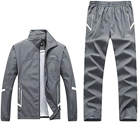 Erkek Rahat Sonbahar Eşofman İki Adet Setleri Ceketler + Sweatpants