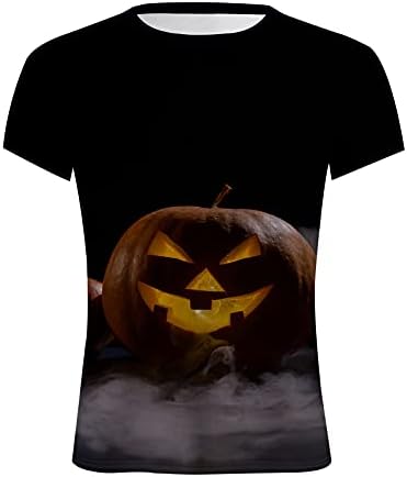 BEİBEİA Cadılar Bayramı Jack-O-Fener T-Shirt Mens için, komik 3D Kabak Baskılı Yuvarlak Boyun Tee Tops Atletik Casual Tshirt
