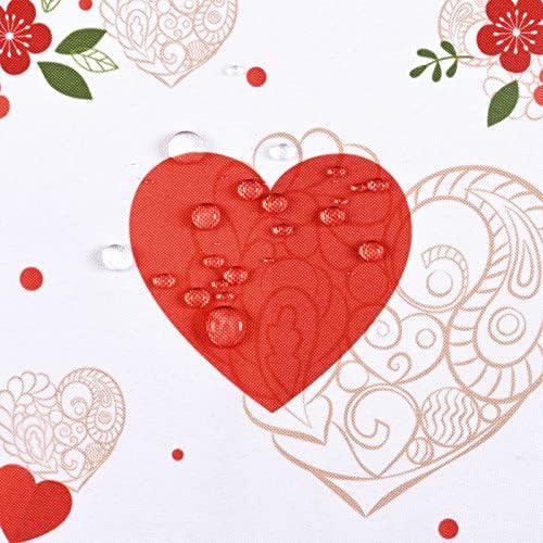 Sevgililer Günü Masa Örtüsü, Kırmızı Aşk Dekoratif Masa Örtüsü, su geçirmez Polyester Masa Örtüsü Kalp Dantel Kenar Tablecover
