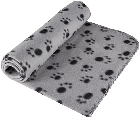 Köpek Kedi için Premium Yumuşak evcil hayvan battaniyesi Boyut: 39 x 27 inç. Güzel Siyah Pençe Tüm Üzerinde Prin Sıcak Yatak