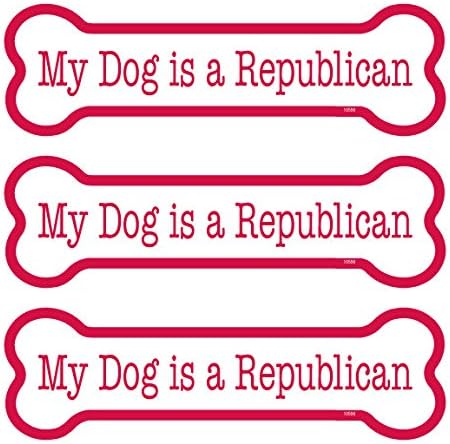 SJT ENTERPRİSES, INC. Köpeğim Cumhuriyetçi 3'lü Paket 2 x 7 Köpek Kemiği Şekilli Araba Mıknatısları (SJT25556)