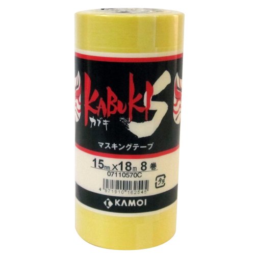 KAMOİ Maskeleme Bandı Kabuki-S (15mmx18M) 8 Rulo (Japonya İthalatı)