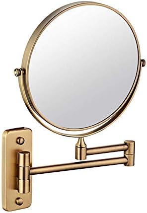 Nhlzj Temiz ve Parlak Makyaj Aynası 8-inç İki Taraflı Döner Duvara Monte Ayna, Uzanan Katlanır Banyo Tıraş Kozmetik Makyaj Aynası
