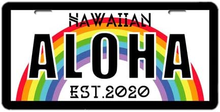 Tobe Sizin Kişiselleştirilmiş Özel Est Hawaii Hawaiian Aloha Gökkuşağı Araba Etiketi Metal Plaka Otomatik Etiket Alüminyum Metal