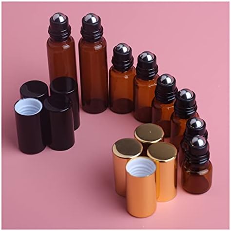 JSJJAWS Konteyner Şişe 1 ml 2 ml 3 m 5 ml 10 ml Amber Rulo Rulo Şişe Uçucu Yağlar için Doldurulabilir Parfüm Şişesi Deodorant