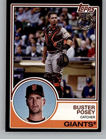 2018 Topps 1983 Topps Siyah 83-51 Buster Posey SER/299 San Francisco Giants Resmi MLB Beyzbol Ticaret Kartı Ham (NM veya Daha
